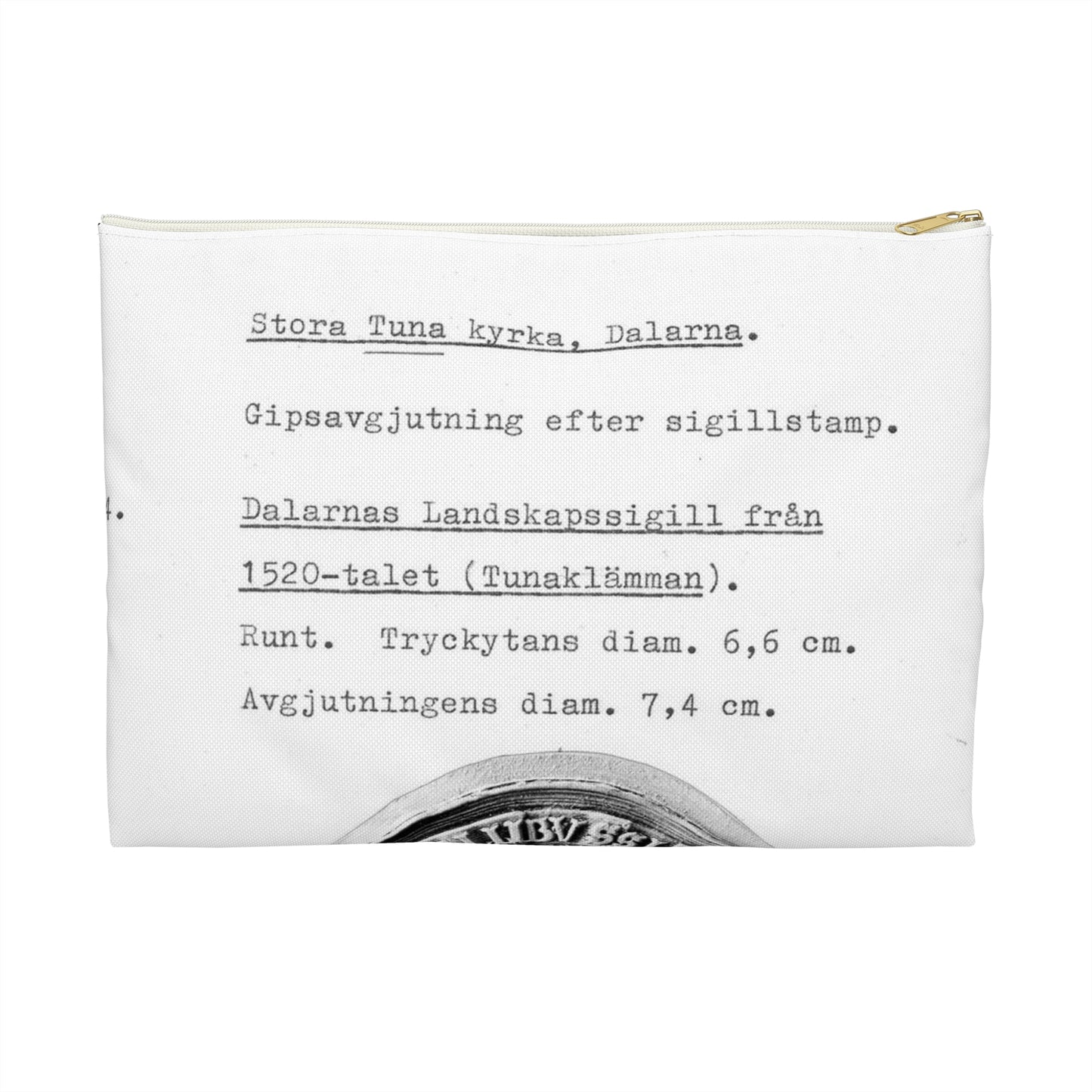 sigill (Dalarnas Landskapssigill från 1520-talet) Large Organizer Pouch with Black Zipper