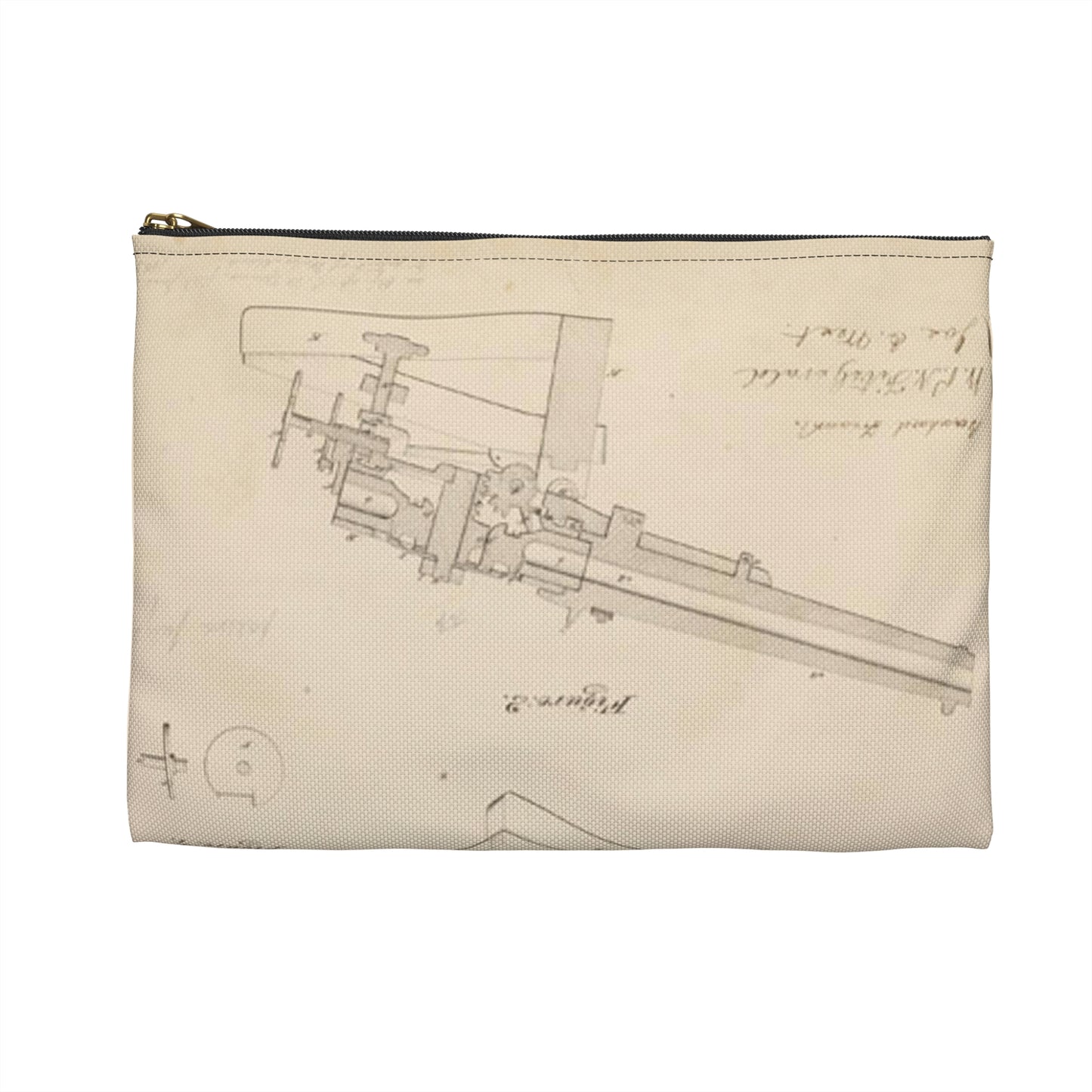 Patent drawing - Drawing of Improvements in Breech-Loading Repeating Cannon Public domain  image Large Organizer Pouch with Black Zipper