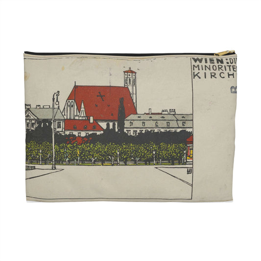Vienna- Minorite Church (Wien- Die Minoriten Kirche) MET DP844339 Large Organizer Pouch with Black Zipper