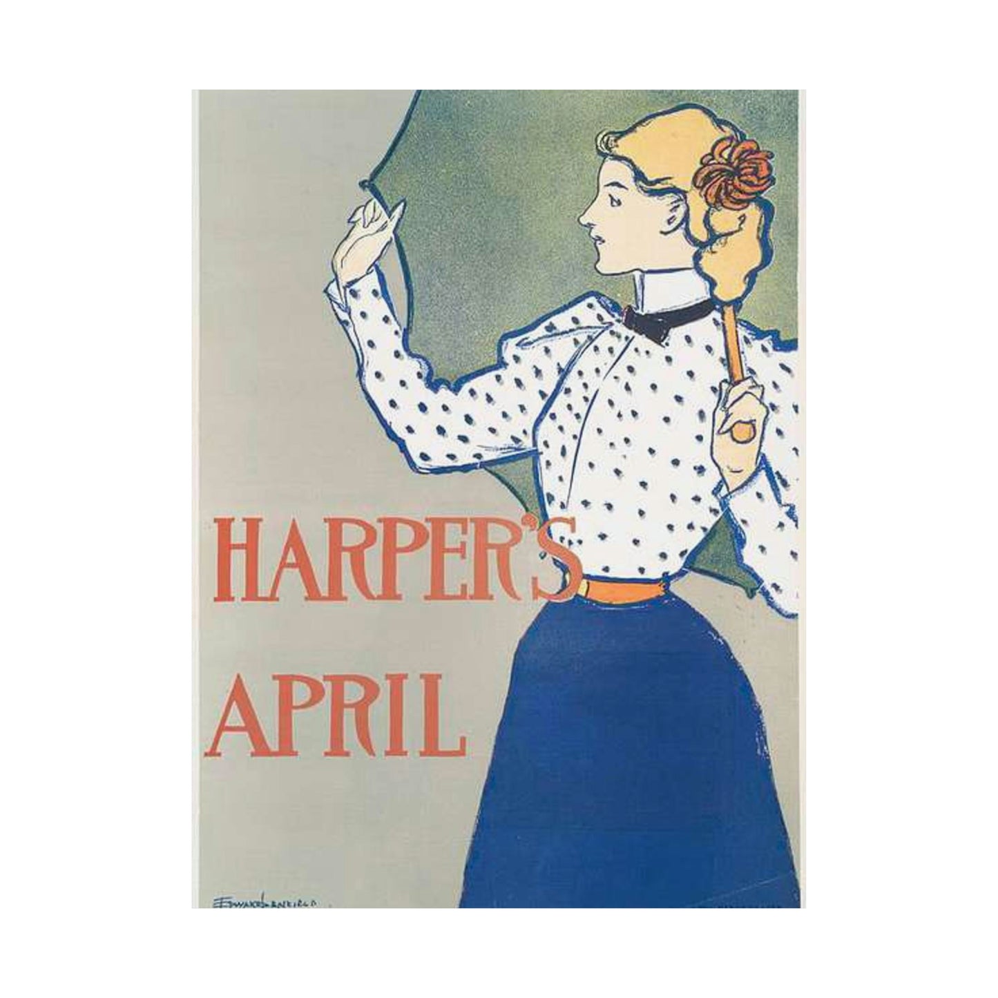 Edward Penfield, Harper's April High Quality Matte Wall Art Poster for Home, Office, Classroom