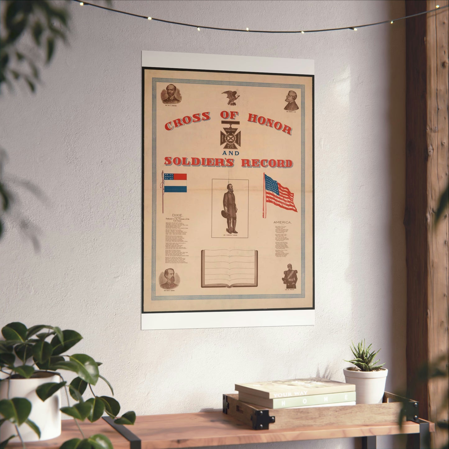 Cross of honor and soldier's record, united daughters confederacy, to the U.C.V High Quality Matte Wall Art Poster for Home, Office, Classroom