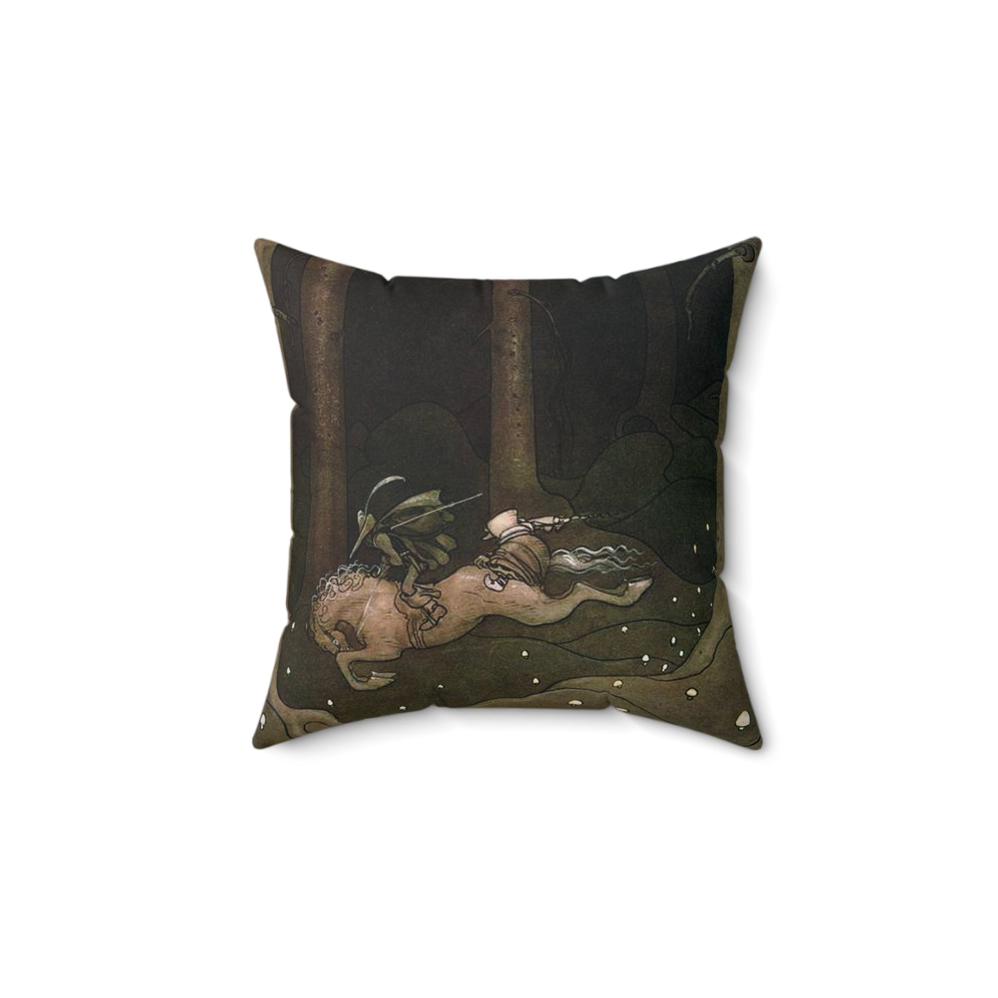 Trollritten 2 by John Bauer 1910 Decorative Accent Square Pillow