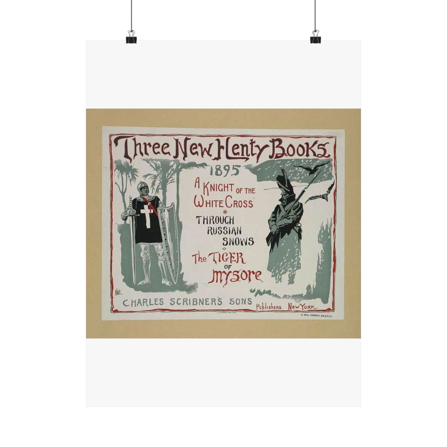 Three new Henty books., Art Nouveau Poster High Quality Matte Wall Art Poster for Home, Office, Classroom