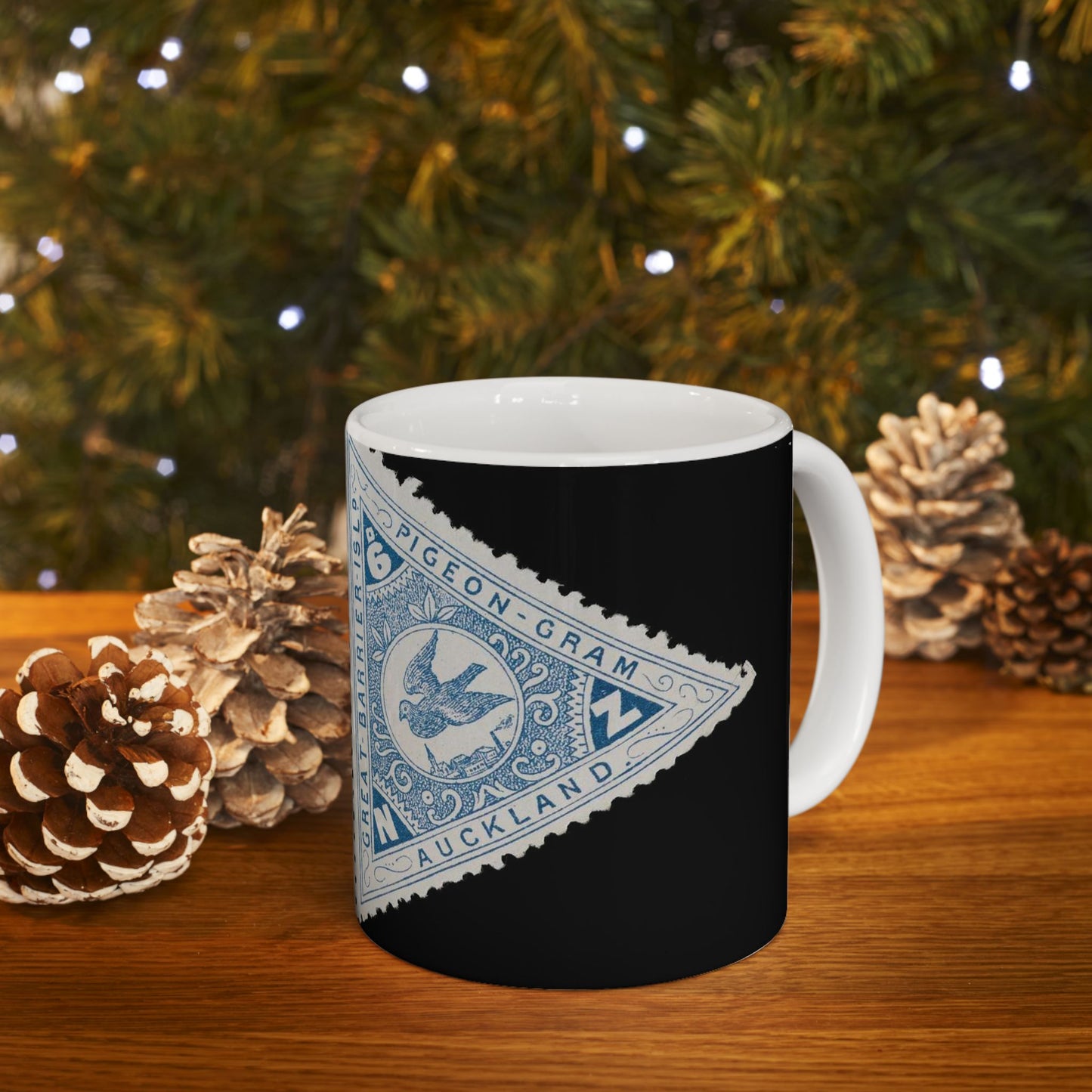Great Barrier Pigeongram Agency six penny stamp Beautiful Novelty Ceramic Coffee Mug 11oz