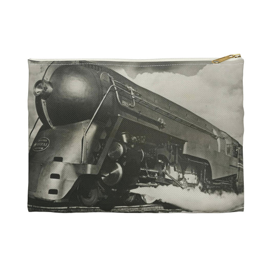 [New York Central Twentieth Century Limited steam locomotive 5453] Large Organizer Pouch with Black Zipper