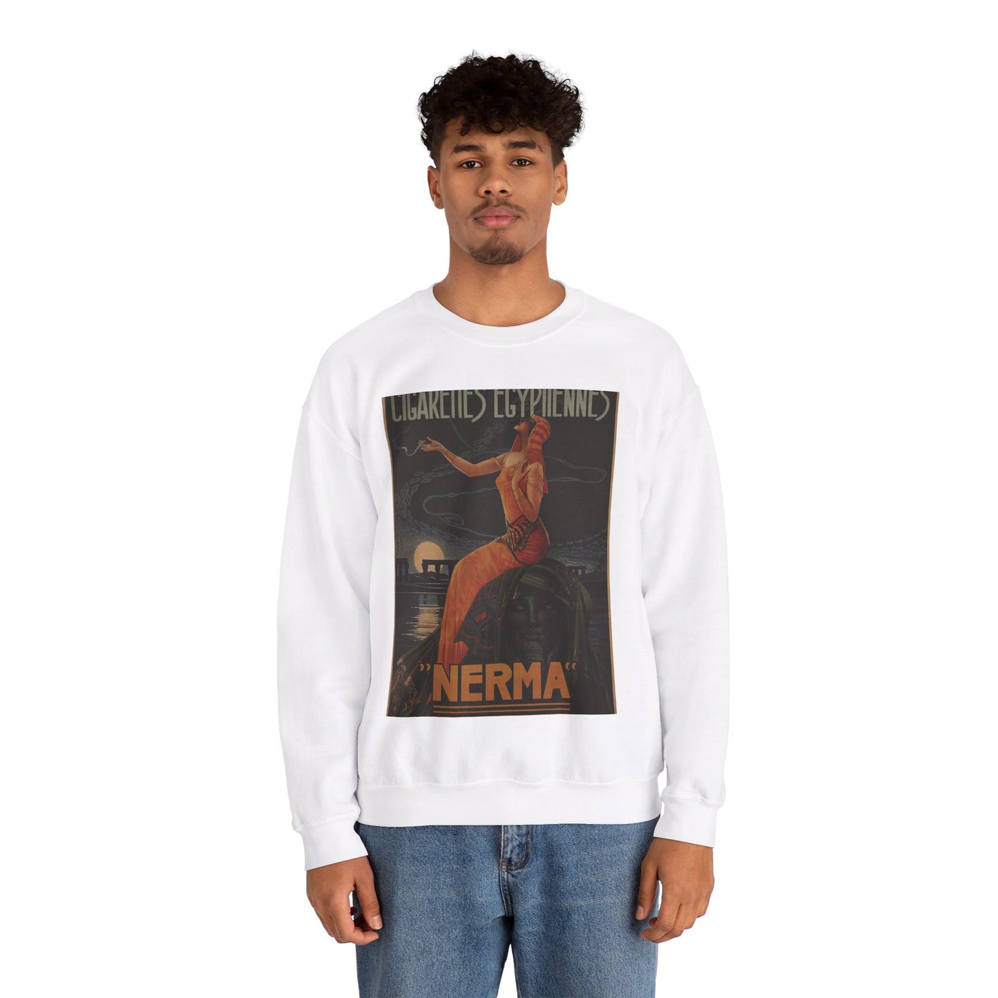 Cigarettes-Egyptiennes-Nerma-Gaspar-Camps-1924 White Heavy Blend Adult Crew Neck SweatShirt