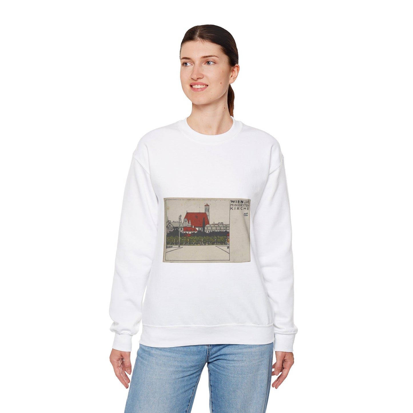 Vienna- Minorite Church (Wien- Die Minoriten Kirche) MET DP844339 White Heavy Blend Adult Crew Neck SweatShirt