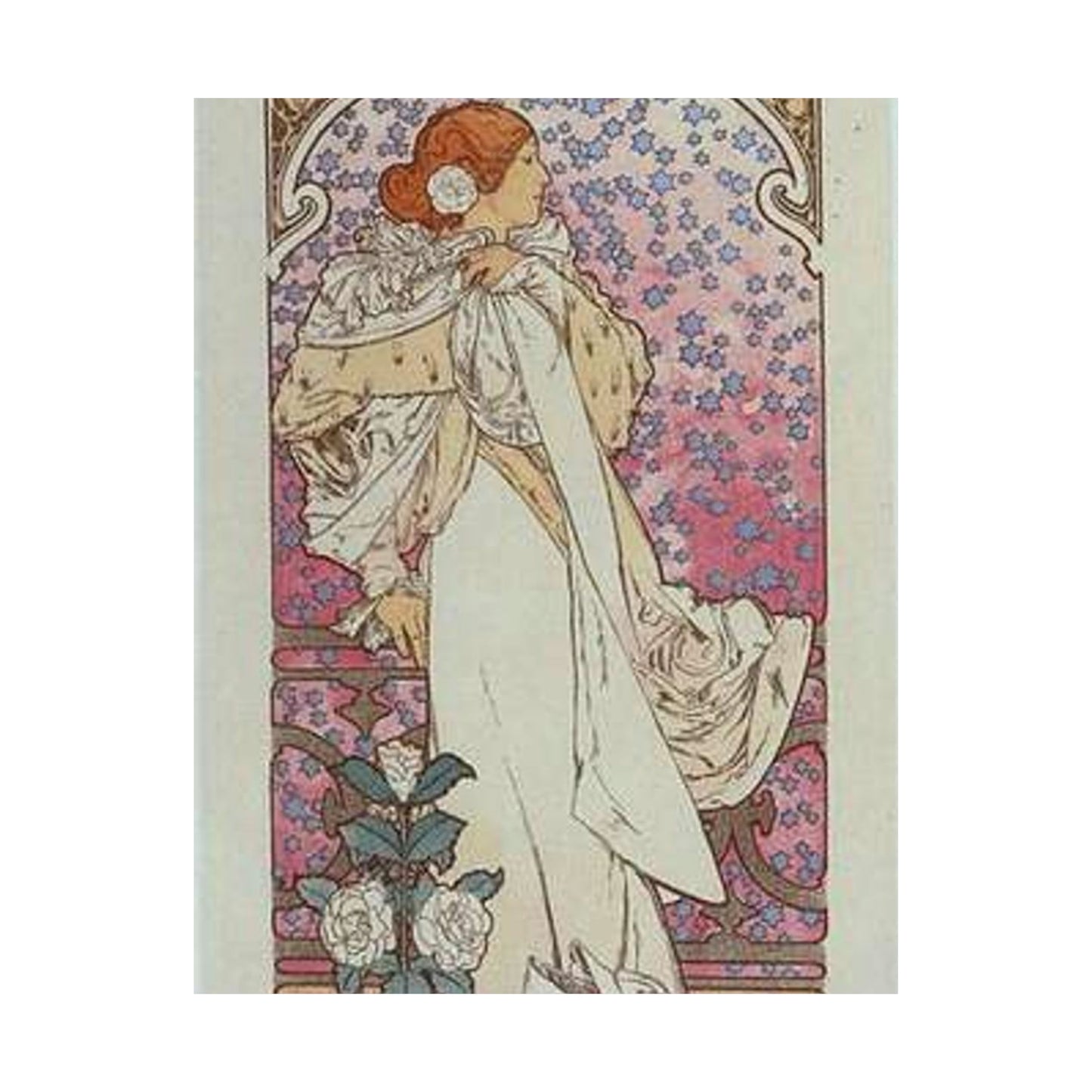 Affiche pour le Théâtre de la Renaissance, "la Dame aux Camélias". High Quality Matte Wall Art Poster for Home, Office, Classroom