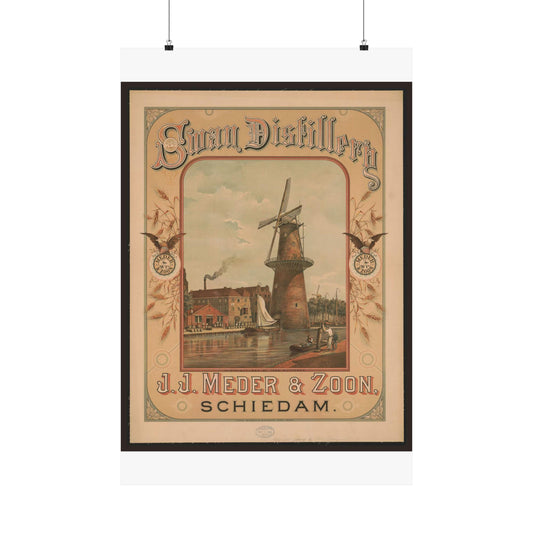 Swan Distillery, J.J. Meder & Zoon, Schiedam High Quality Matte Wall Art Poster for Home, Office, Classroom