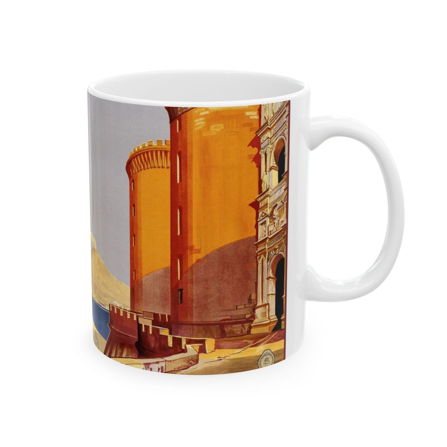 Napoli. Vintage Travel Poster., Italy Beautiful Novelty Ceramic Coffee Mug 11oz