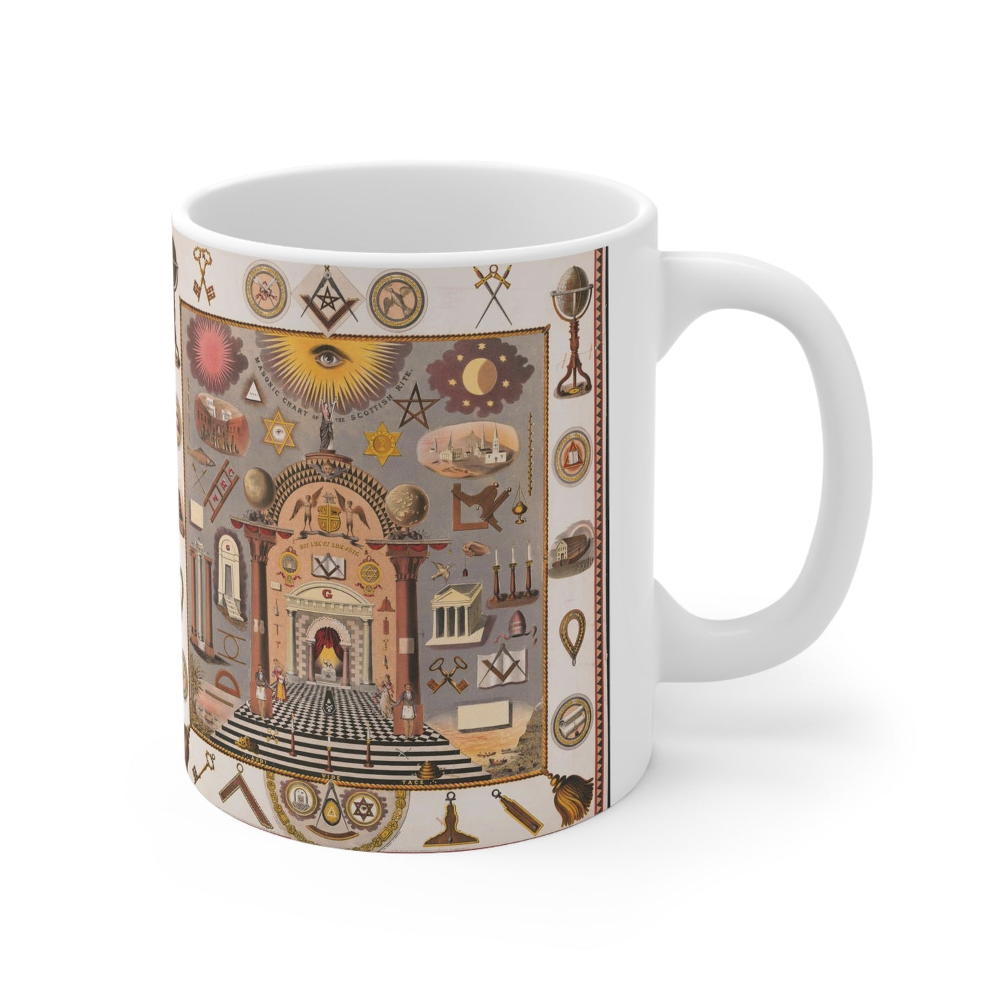 Masonic chart of the Scottish rite Beautiful Novelty Ceramic Coffee Mug 11oz