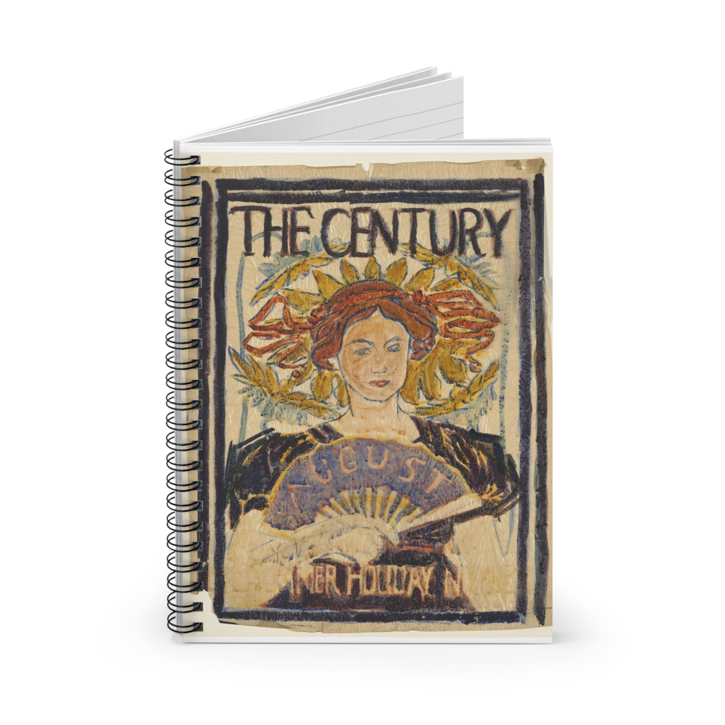 Louis Rhead - The century, August, Art Nouveau poster Spiral Bound Ruled Notebook with Printed Cover