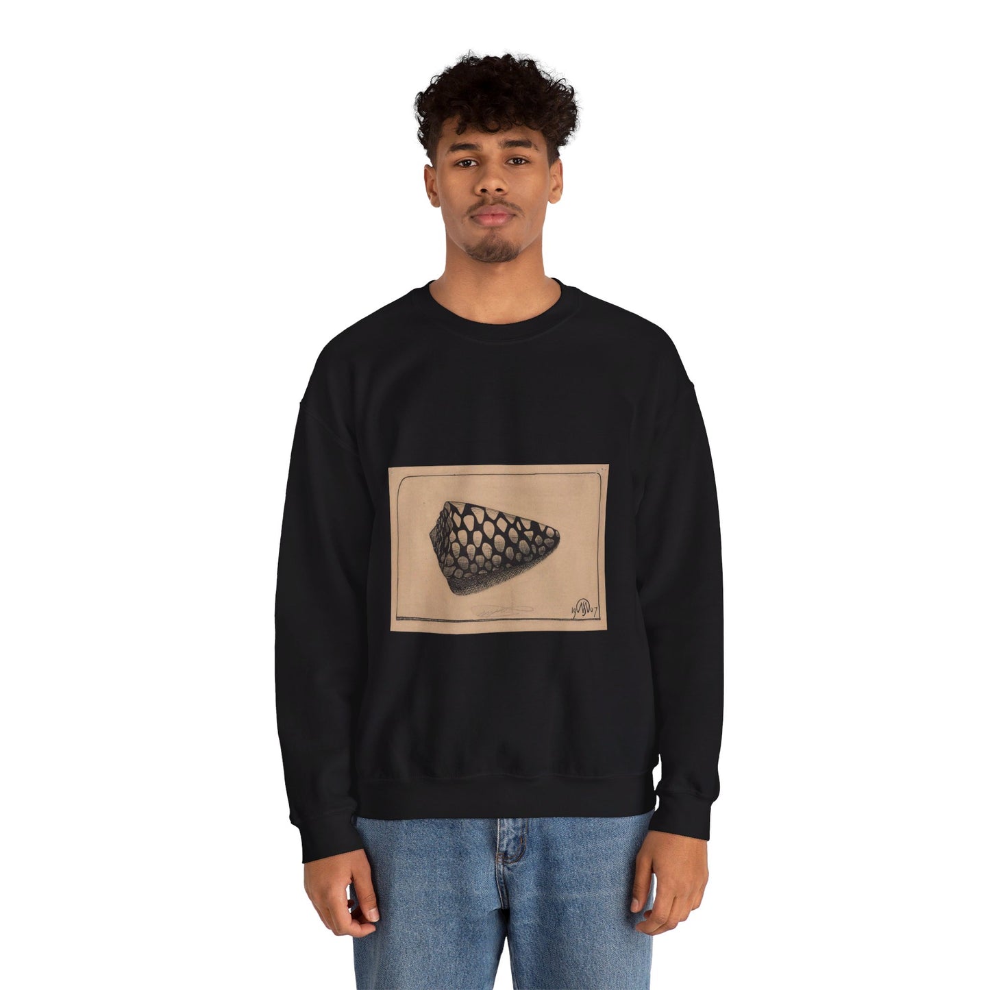 Samuel Jessurun de Mesquita - Schelp, naar rechts Black Heavy Blend Adult Crew Neck SweatShirt