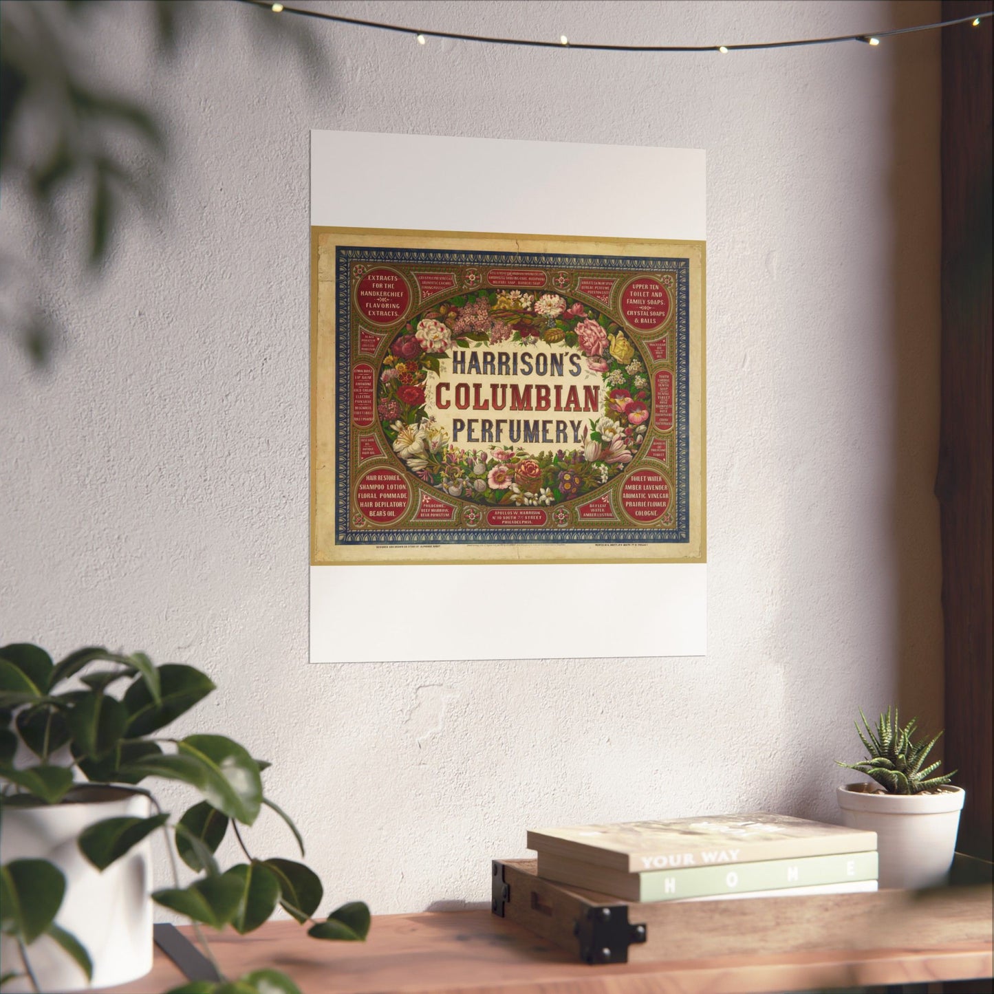 Harrison's Columbian perfumery / Designed and drawn on stone by Alphonse Bigot. High Quality Matte Wall Art Poster for Home, Office, Classroom