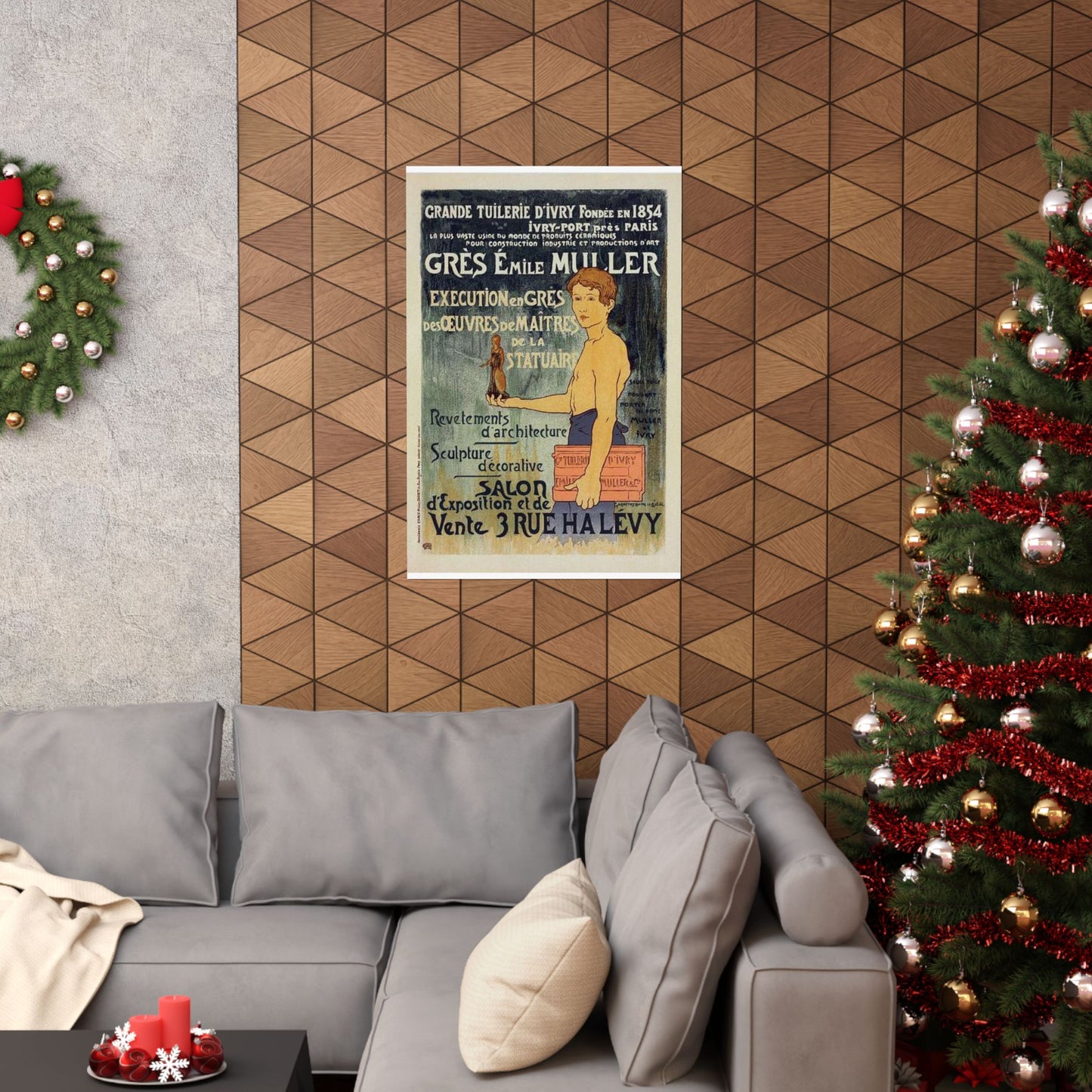 Affiche pour la "Grande Tuilerie d'Ivry" (Usine Émile Muller). High Quality Matte Wall Art Poster for Home, Office, Classroom