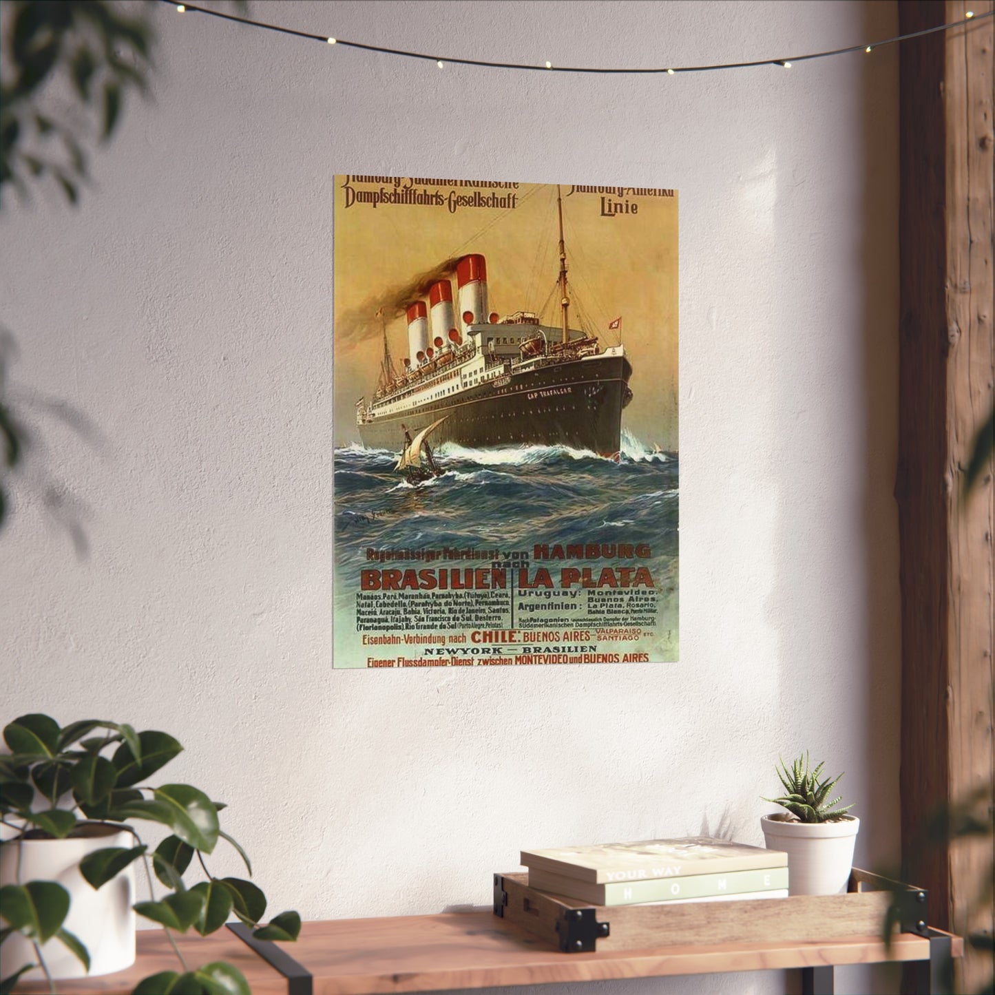 Dampfer Cap Trafalgar 1899 - Public domain image of a steam boat High Quality Matte Wall Art Poster for Home, Office, Classroom