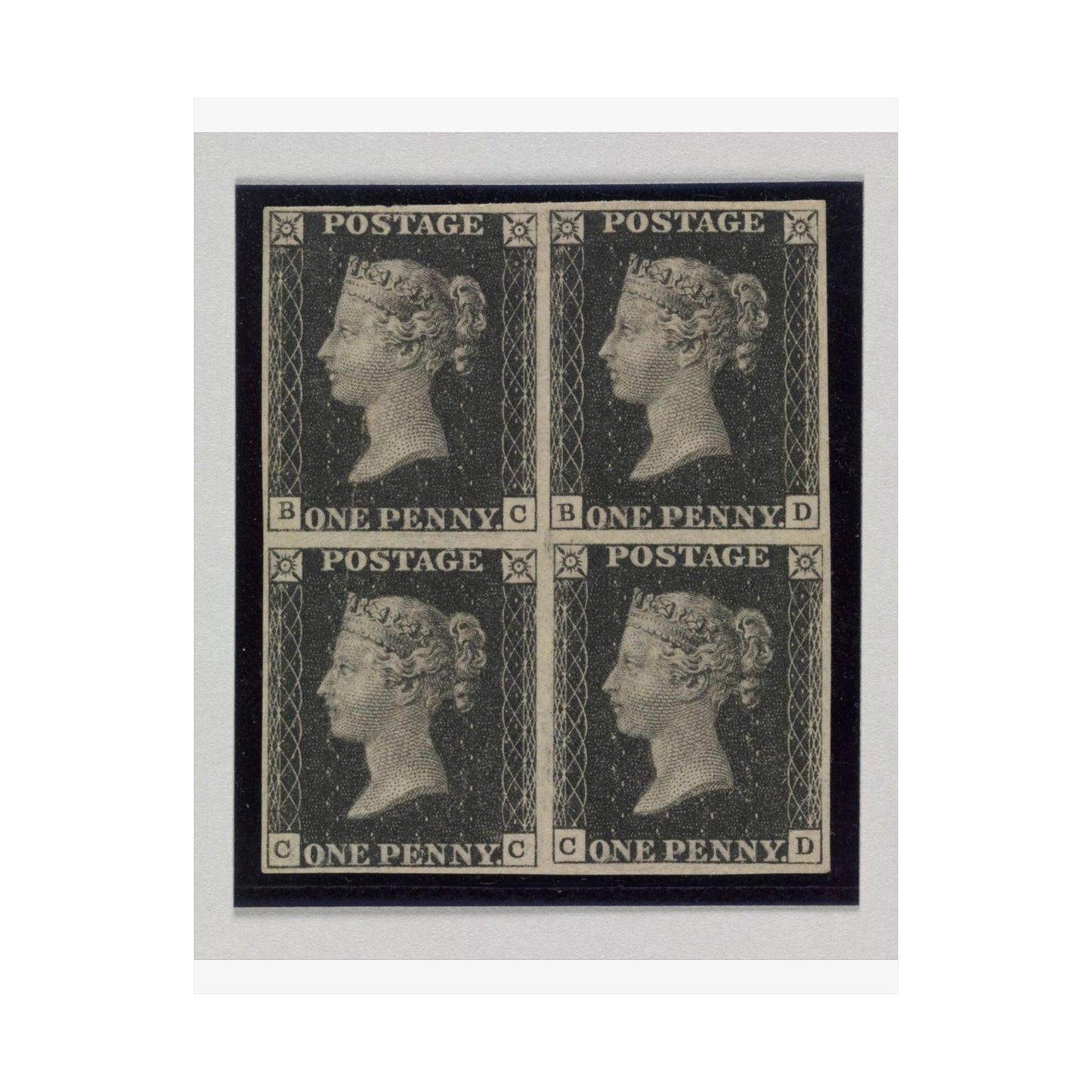 "Penny Black" postage stamps - postal stamp High Quality Matte Wall Art Poster for Home, Office, Classroom