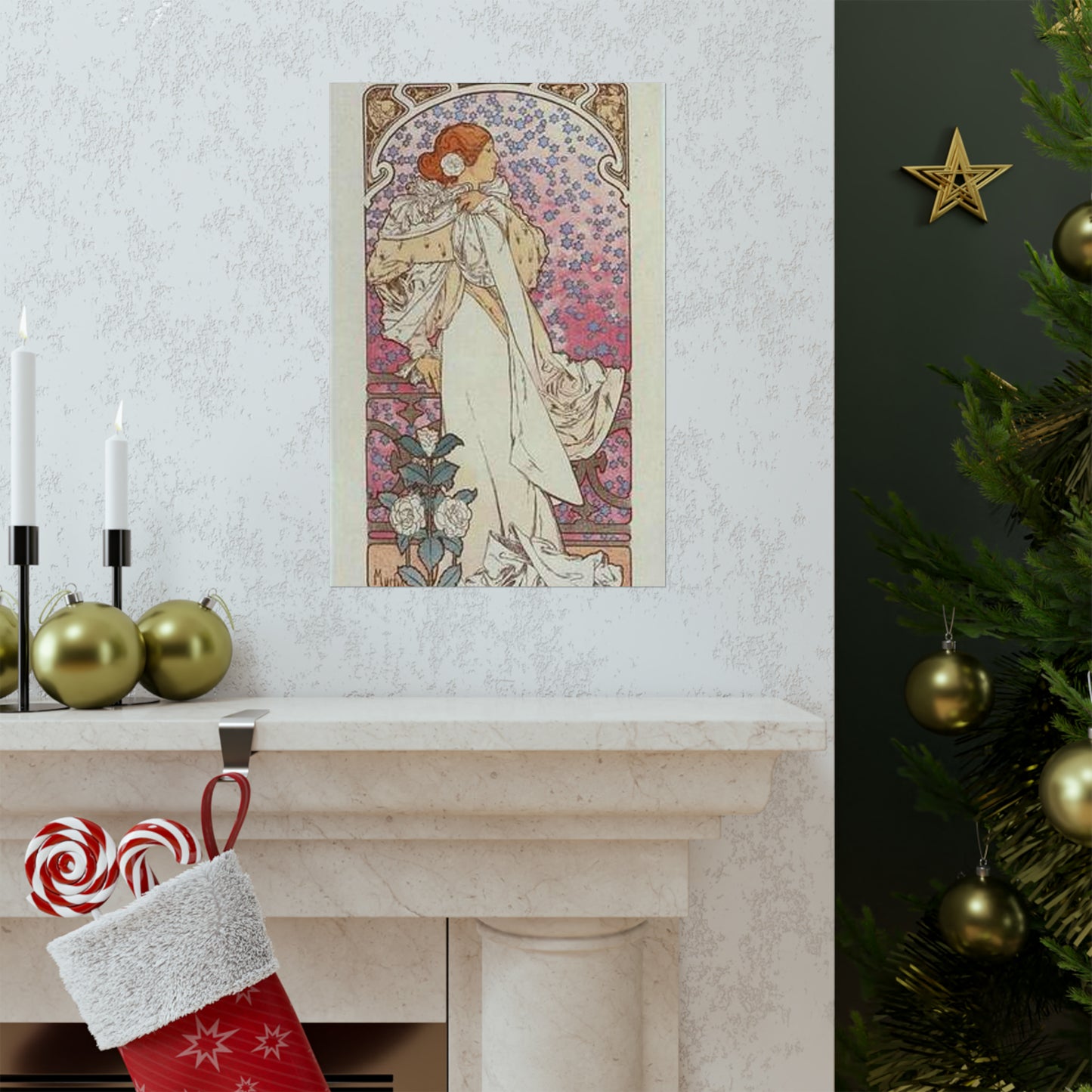 Affiche pour le Théâtre de la Renaissance, "la Dame aux Camélias". High Quality Matte Wall Art Poster for Home, Office, Classroom