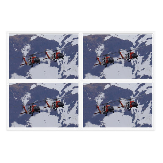Two Coast Guard Air Station Sitka MH-60 Jayhawk helicopter Laminated UV Protective Vinyl Stickers