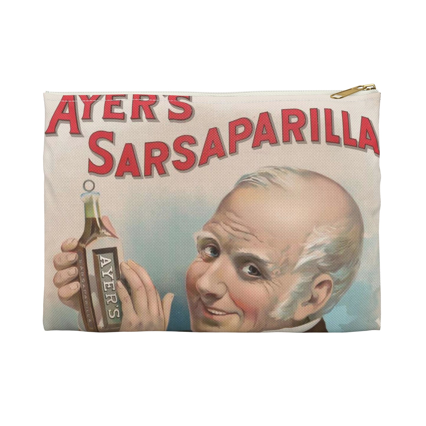 Ayer's sarsaparilla, for all blood diseases, cures others, will cure you Large Organizer Pouch with Black Zipper