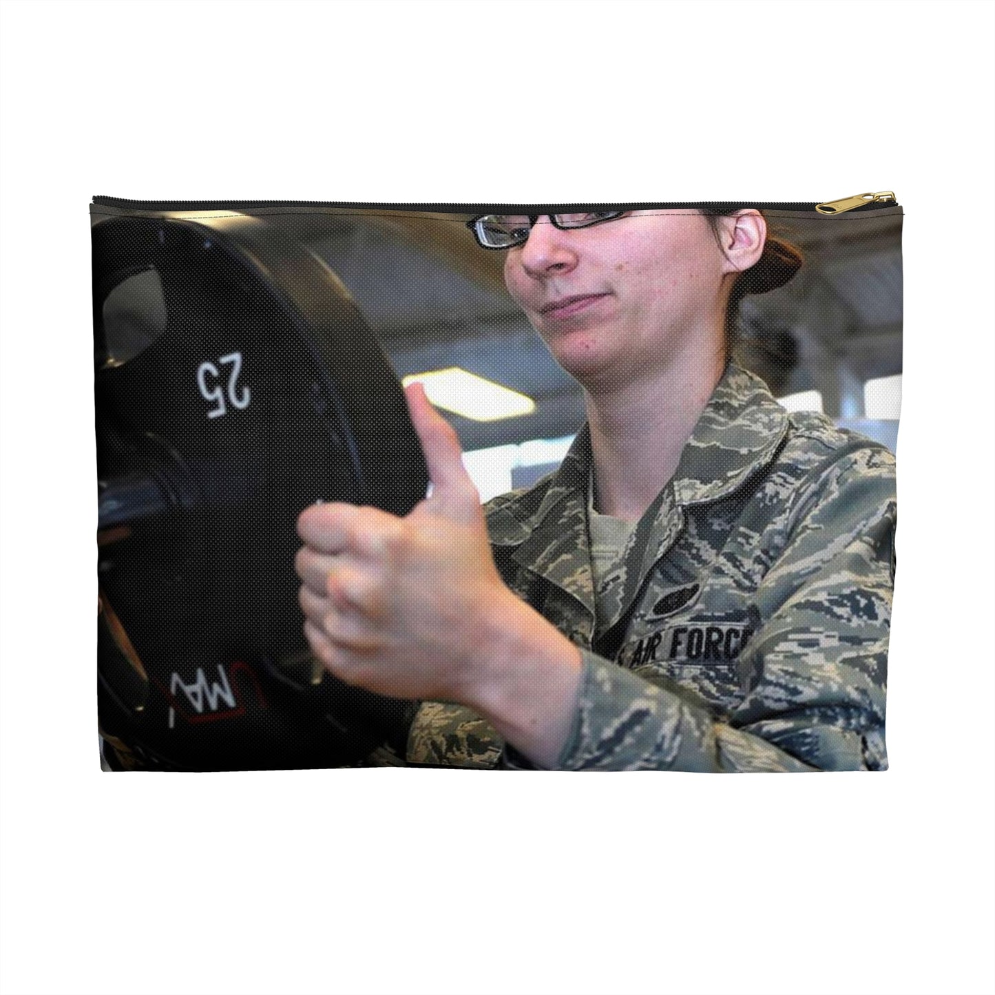 Senior Airman Cassandra Bridges, 28th Force Support Large Organizer Pouch with Black Zipper