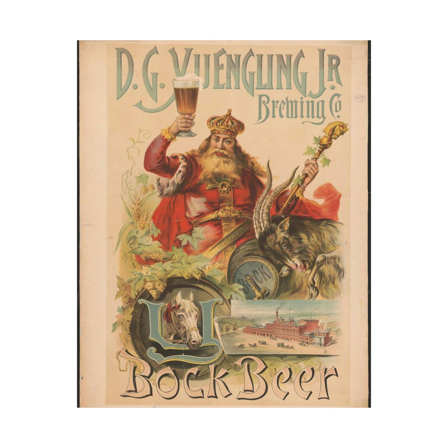 D.G. Yuengling Jr. Brewing Co., bock beer High Quality Matte Wall Art Poster for Home, Office, Classroom