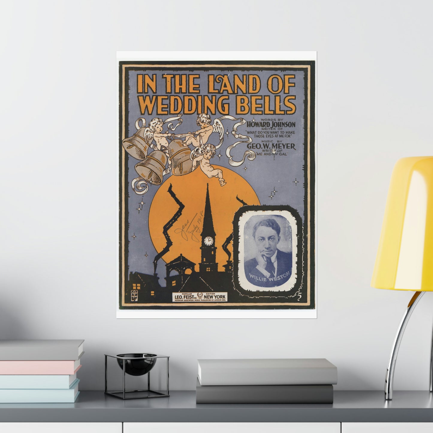 In the land of wedding bells - Public domain American sheet music High Quality Matte Wall Art Poster for Home, Office, Classroom