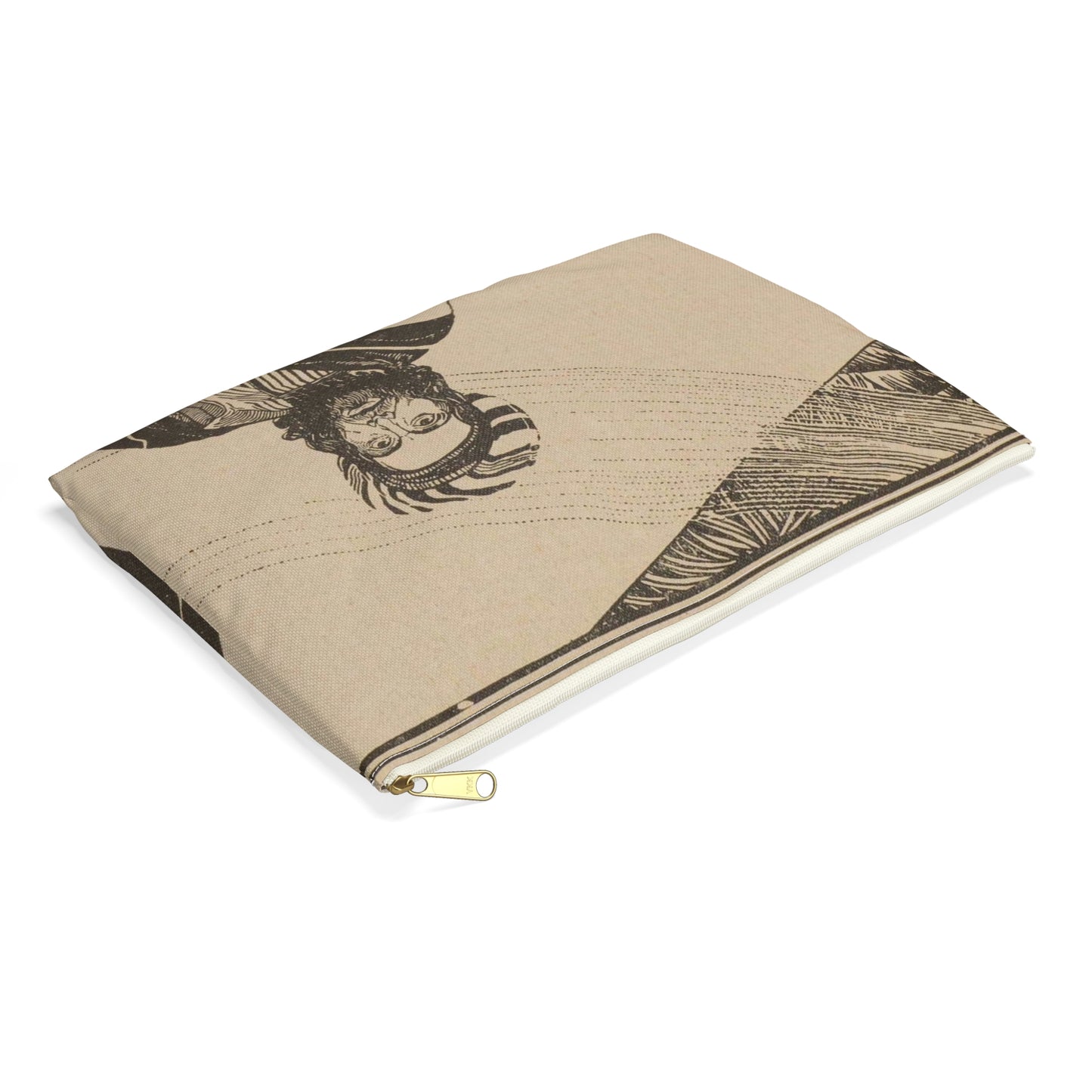 Lilien Daniel - Art nouveau public domain image Large Organizer Pouch with Black Zipper