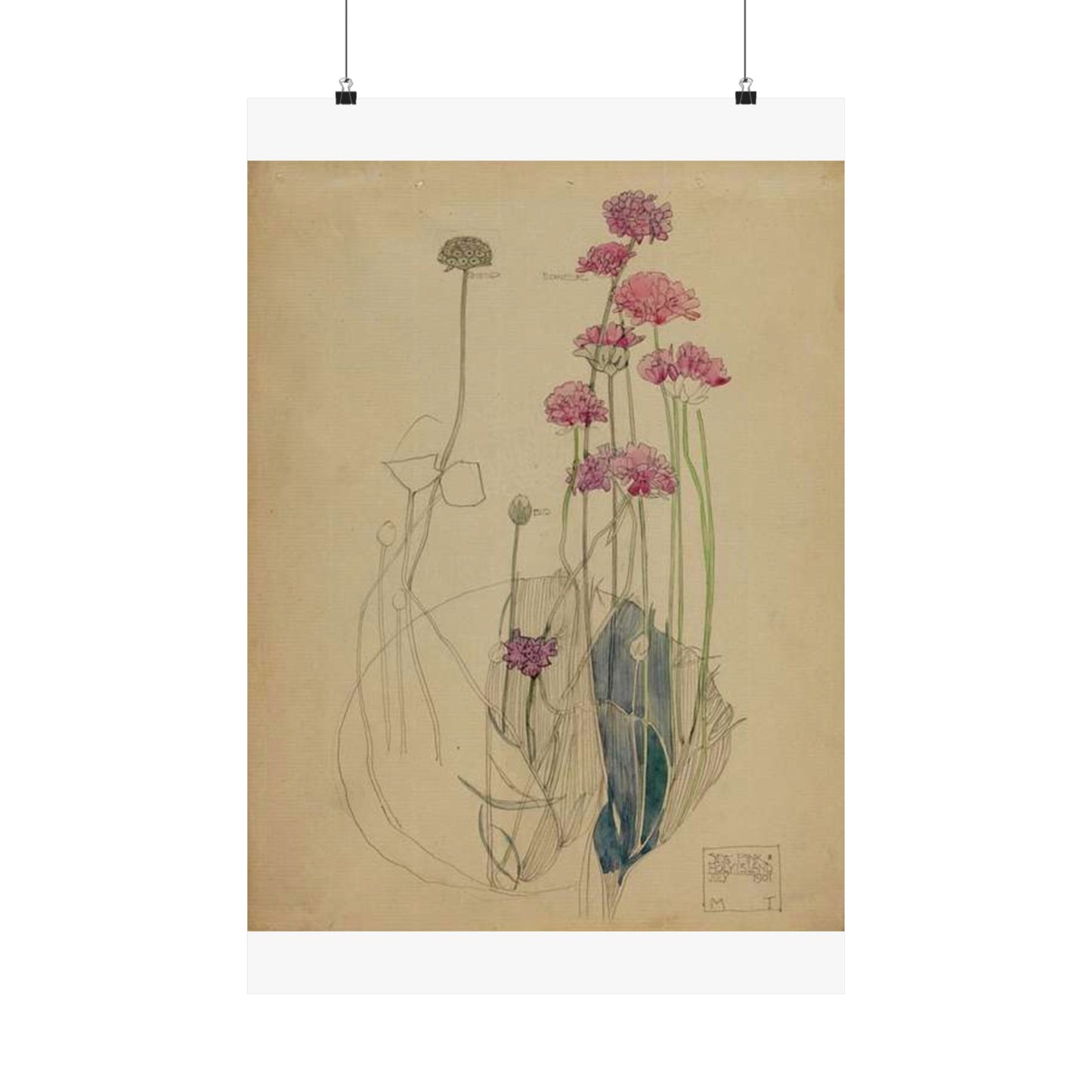 Sea Pink - Holy Island - Charles Rennie Mackintosh - 1901 High Quality Matte Wall Art Poster for Home, Office, Classroom