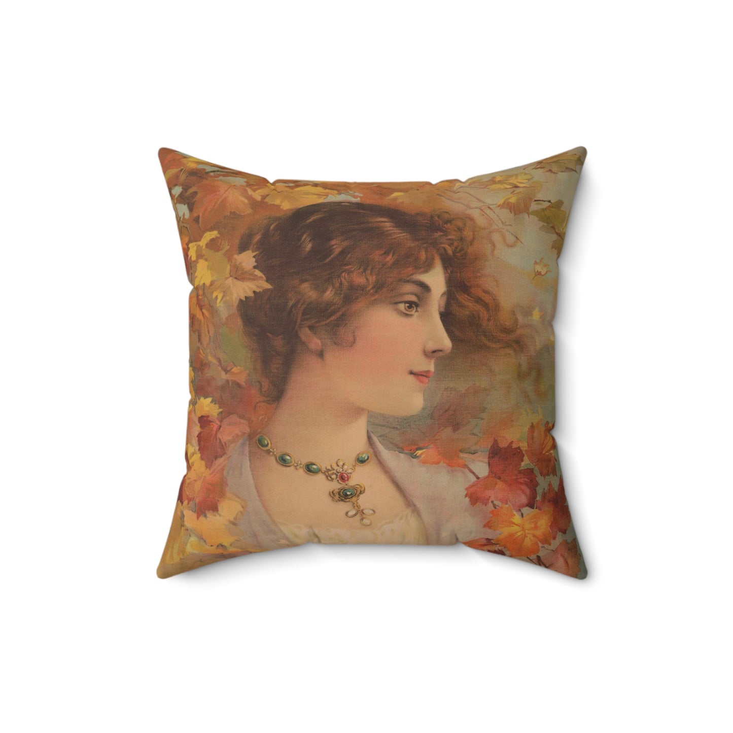 Autumn - Print, Library of Congress collection Decorative Accent Square Pillow