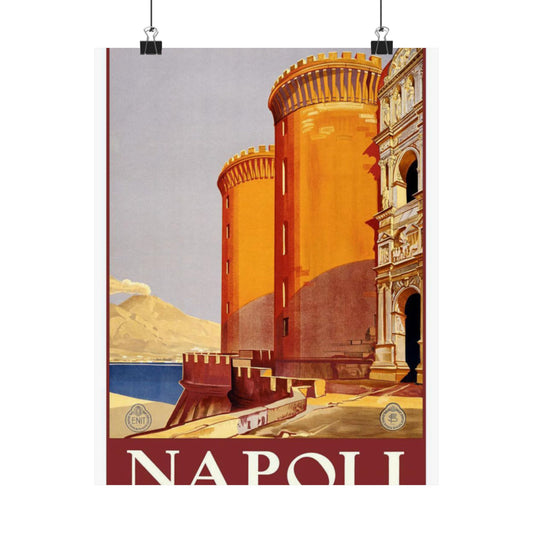 Napoli. Vintage Travel Poster., Italy High Quality Matte Wall Art Poster for Home, Office, Classroom