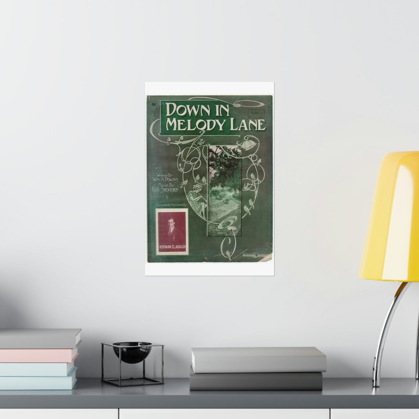 Down in melody lane - Public domain American sheet music High Quality Matte Wall Art Poster for Home, Office, Classroom