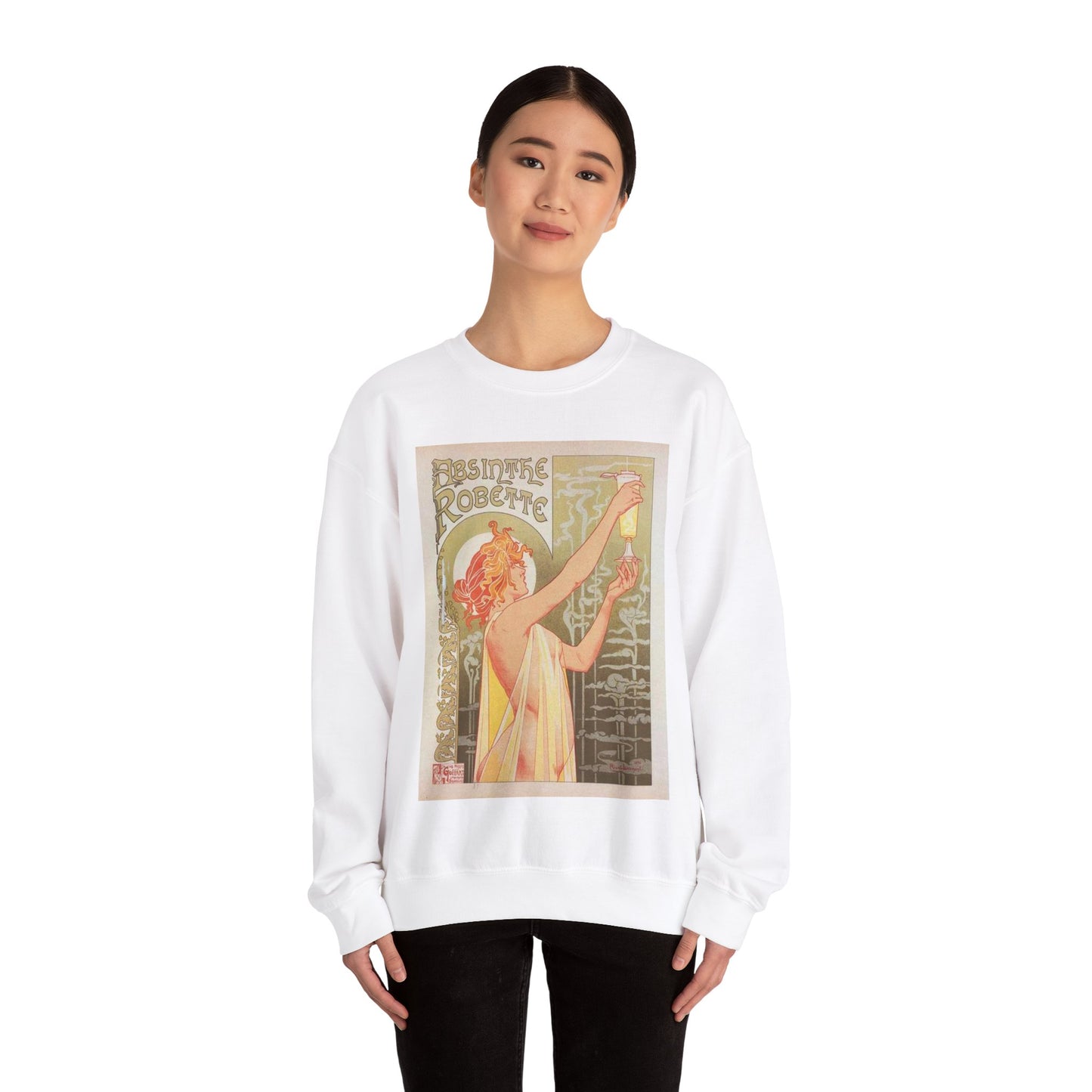 Affiche belge pour l' "Absinthe Robette". White Heavy Blend Adult Crew Neck SweatShirt