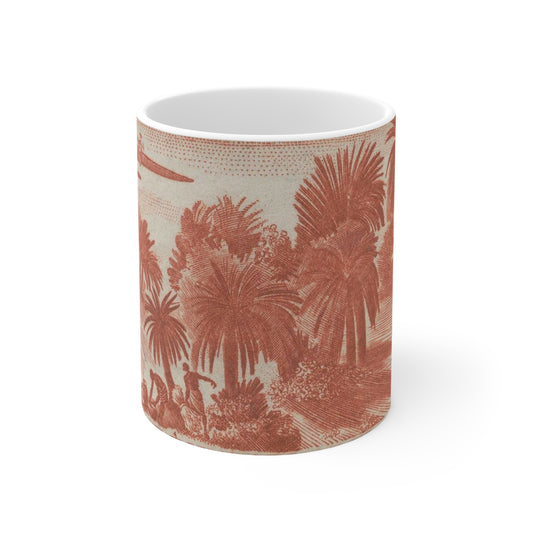 Frimärke ur Gösta Bodmans filatelistiska motivsamling, påbörjad 1950.Frimärke från Franska Ekvatorialafrika, 1947. Motiv av skördearbete. Beautiful Novelty Ceramic Coffee Mug 11oz