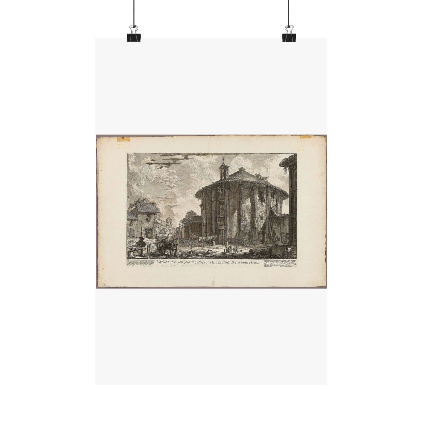 View of the Temple of Cybele in the Piazza of the Bocca della Verità, from Views of Rome High Quality Matte Wall Art Poster for Home, Office, Classroom