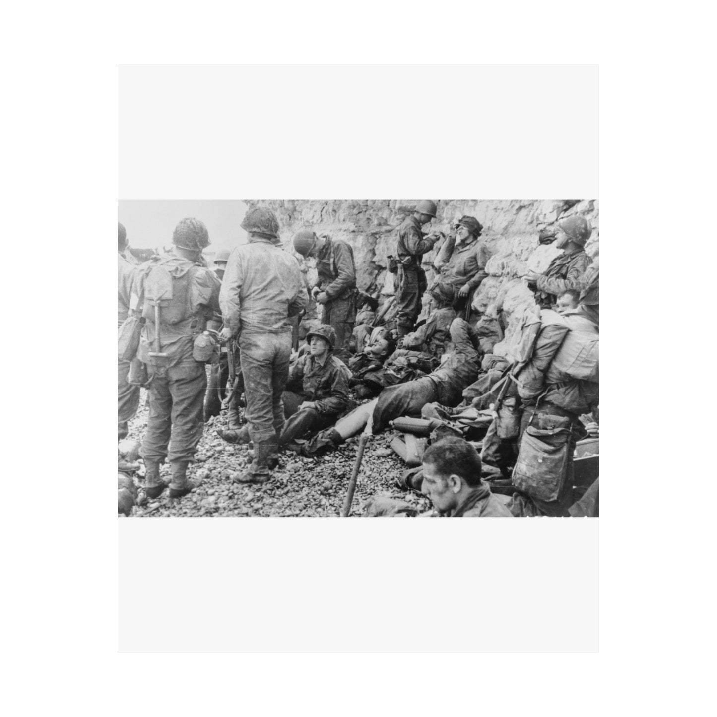 Photograph of a Large Group of American Assault Troops High Quality Matte Wall Art Poster for Home, Office, Classroom
