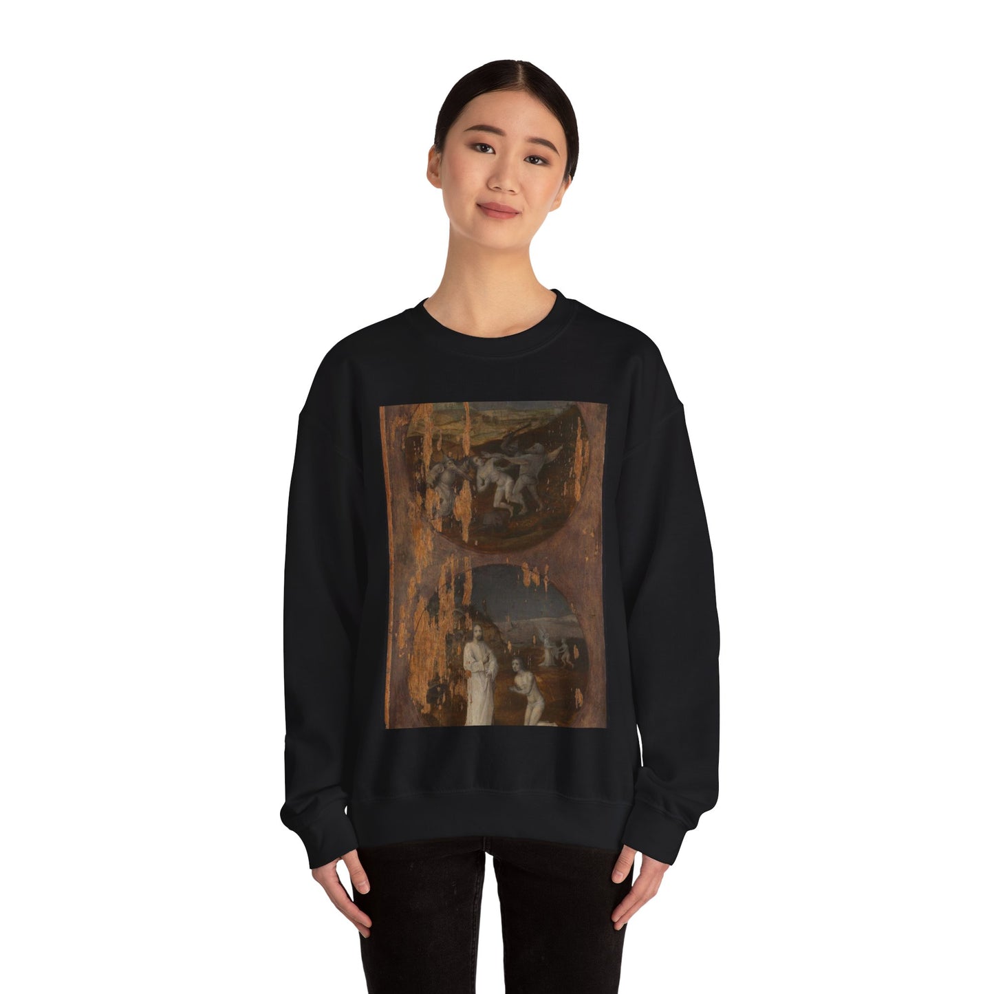 Flood Panels (The Flood – reverse), ca. 1508-1516 Black Heavy Blend Adult Crew Neck SweatShirt