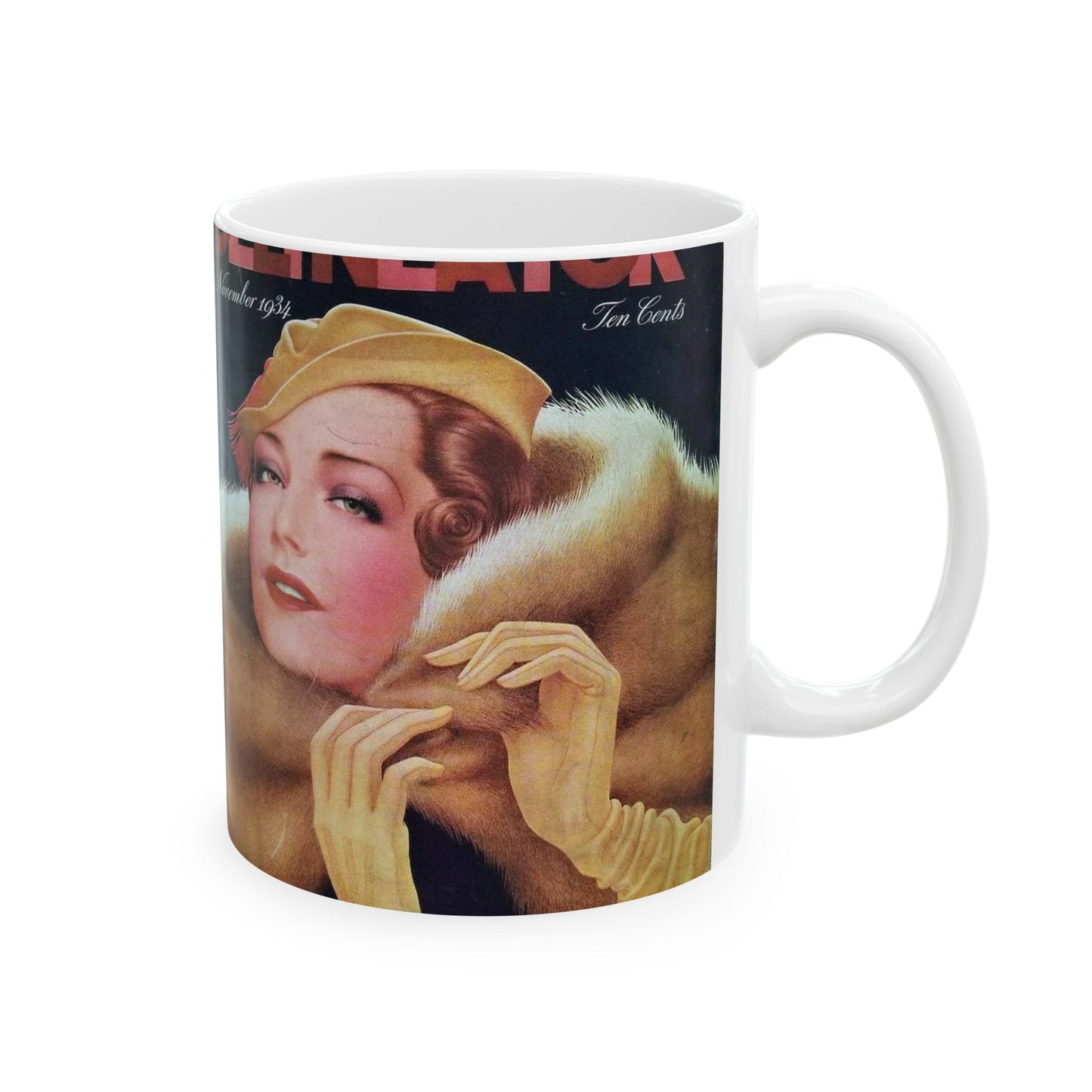 Delineator 1934-11 - Art Deco public domain image Beautiful Novelty Ceramic Coffee Mug 11oz