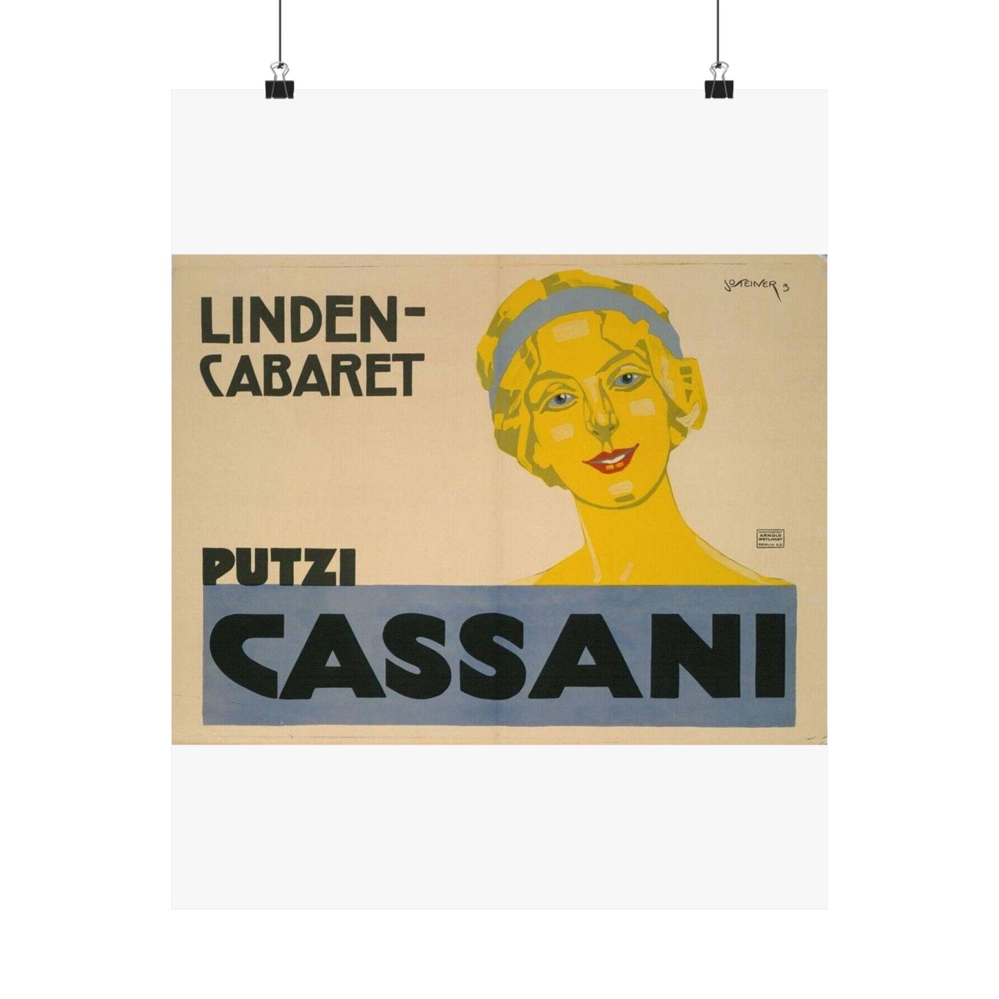 Putzi Cassani - Linden-Cabaret - Jo Steiner, 1913 High Quality Matte Wall Art Poster for Home, Office, Classroom