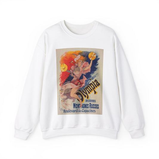 Affiche pour "Olympia". - Art nouveau public domain poster White Heavy Blend Adult Crew Neck SweatShirt