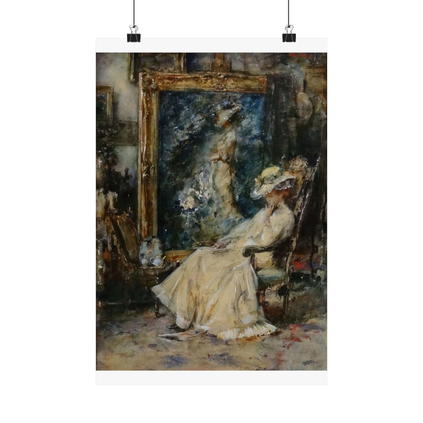 Elegante vrouw in atelier door Albert Roelofs High Quality Matte Wall Art Poster for Home, Office, Classroom