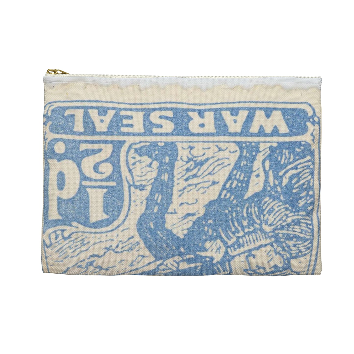 Philatelic item - "Cinderella", Poverty Bay Wounded Soldiers War Seal Large Organizer Pouch with Black Zipper