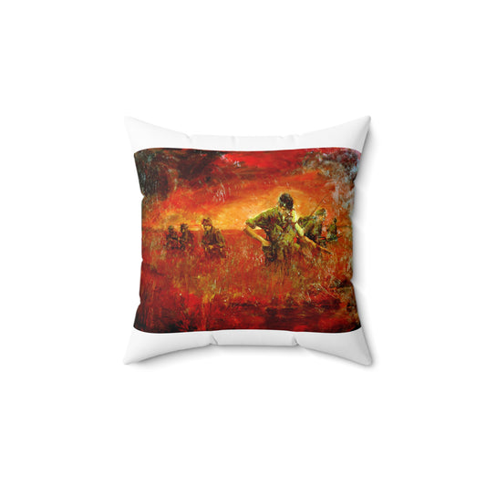 Artwork: "Man/Ready" Vietnam. Artist: Paul MAC Wiliams. Catalog Number: 1.141.87 Decorative Accent Square Pillow