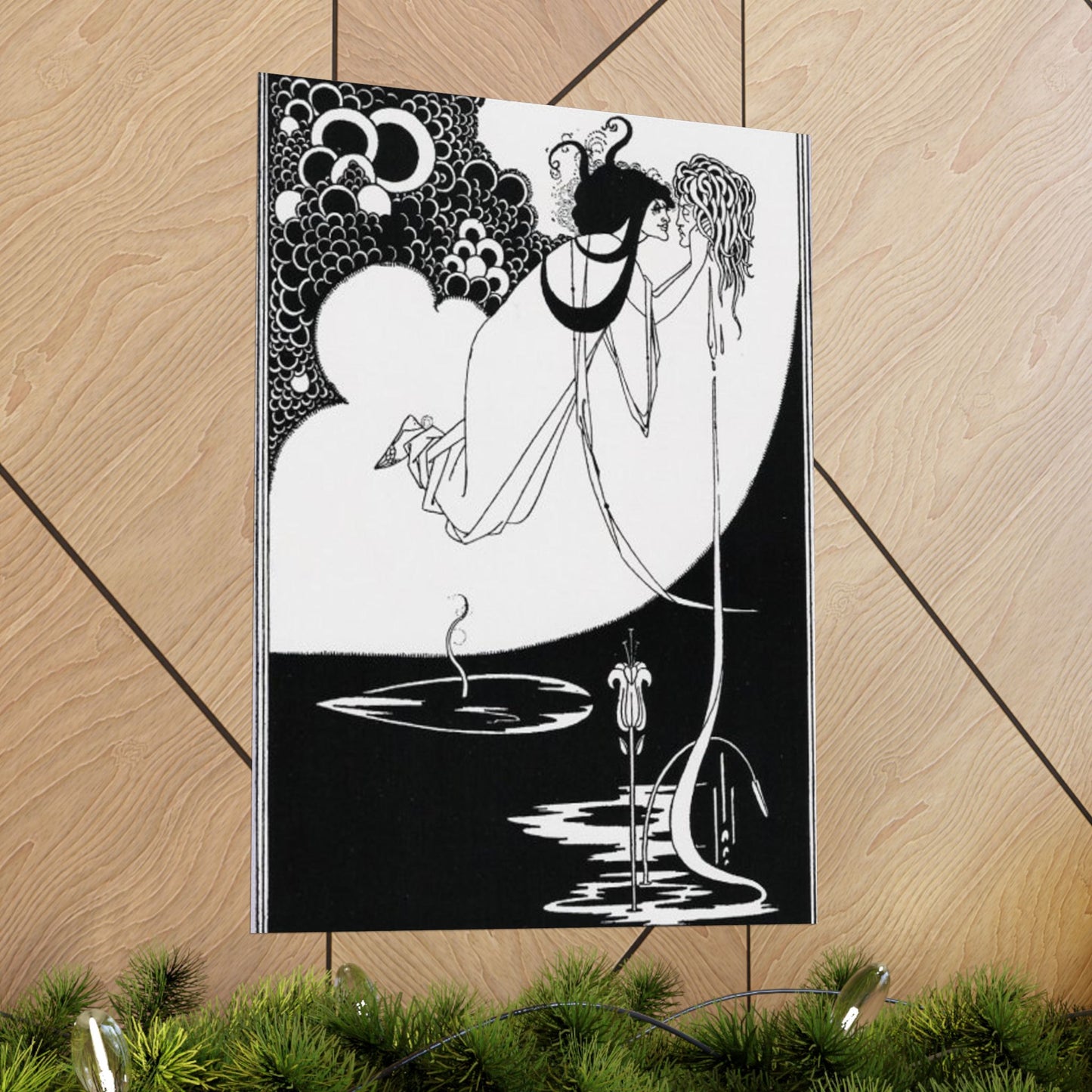 Beardsley apotheose - A black and white drawing of a woman in a dress High Quality Matte Wall Art Poster for Home, Office, Classroom