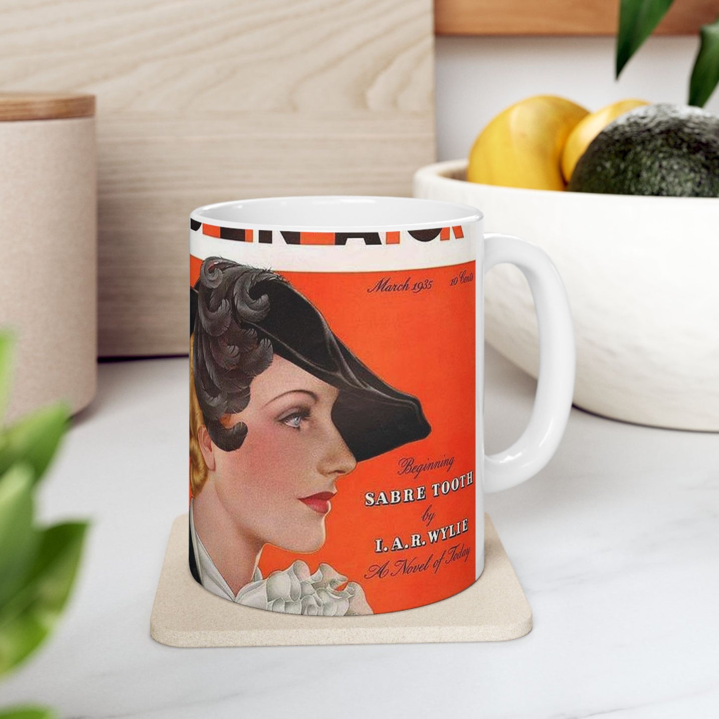 Delineator 1935-03 - Art Deco public domain image Beautiful Novelty Ceramic Coffee Mug 11oz