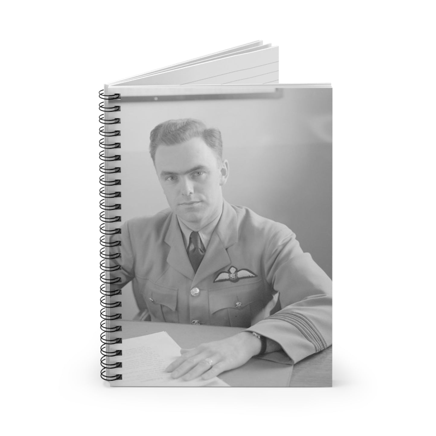 Unidentified Man, about 1940-1944 Spiral Bound Ruled Notebook with Printed Cover