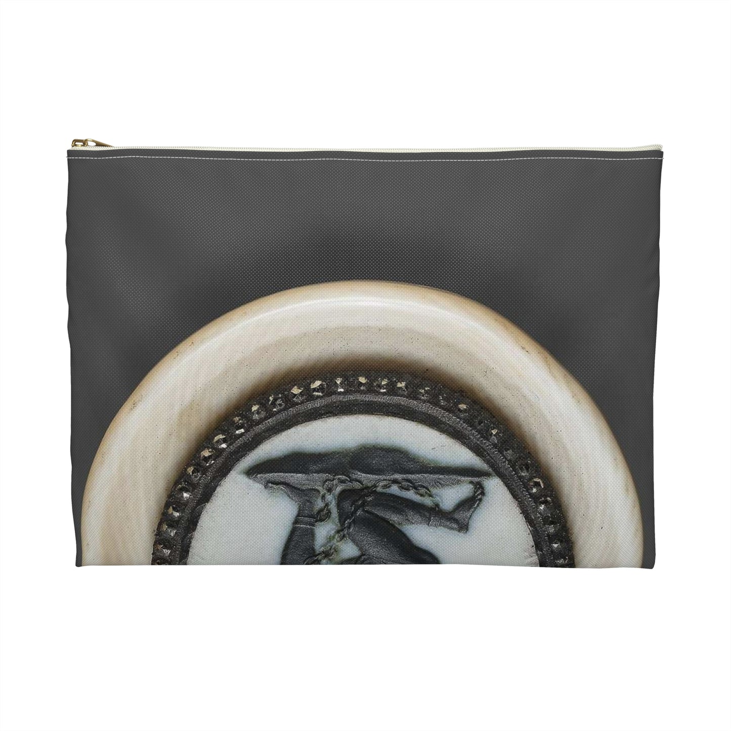 Anti-Slavery Medallion, Wedgwood porcelain manufactory, England Large Organizer Pouch with Black Zipper