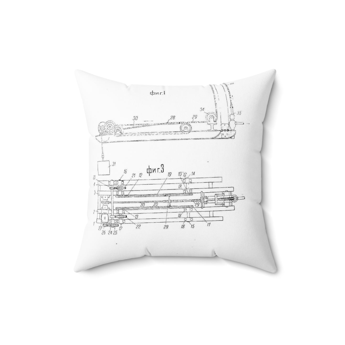 Patent drawing - Качалка для длинноходных глубинных насосов Public domain  image Decorative Accent Square Pillow