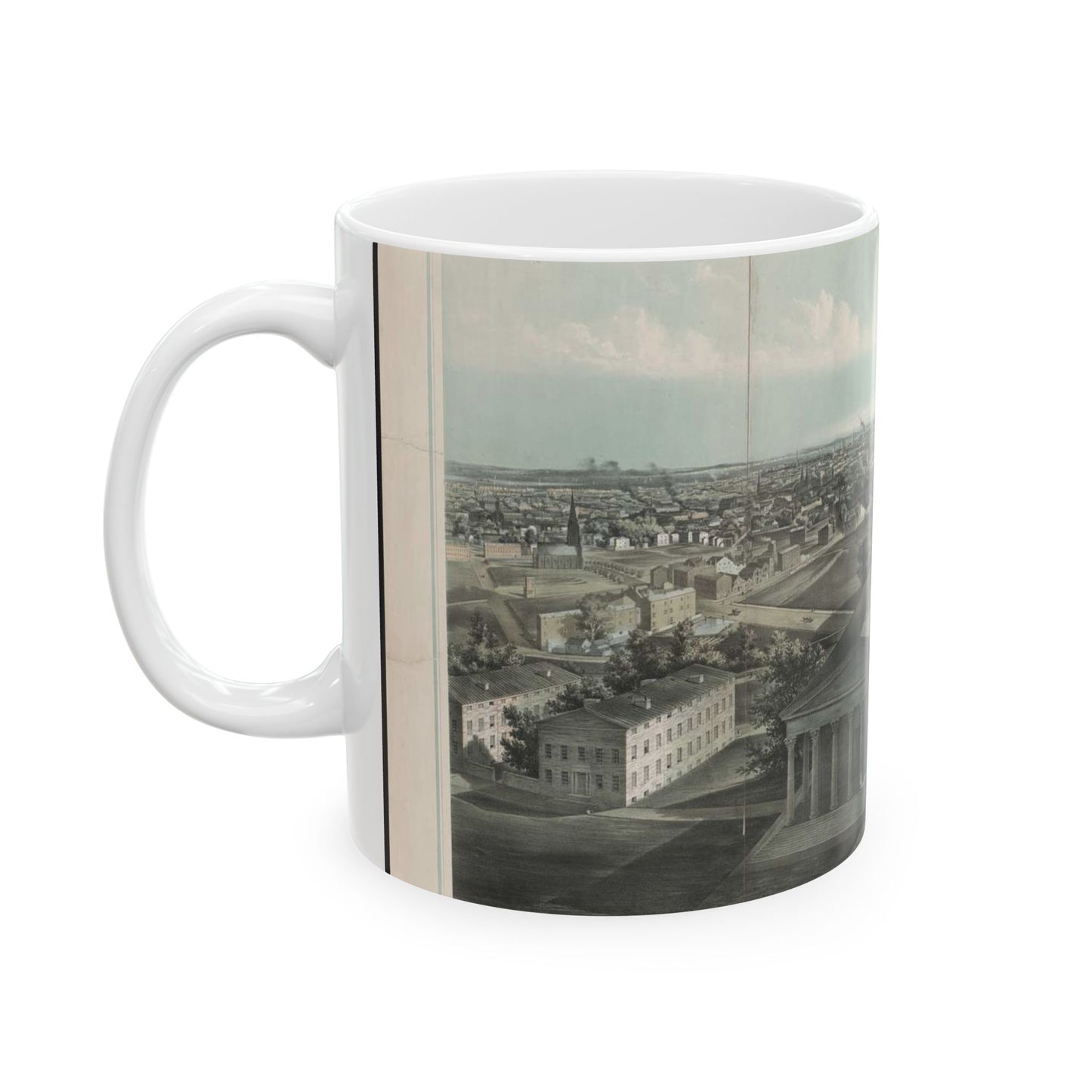 Philadelphia, from Girard College-1850 / J. W. Hill & Smith, del. ;  lith. par B. F. Smith Jr. ; printed in tints by F. Michelin. Beautiful Novelty Ceramic Coffee Mug 11oz