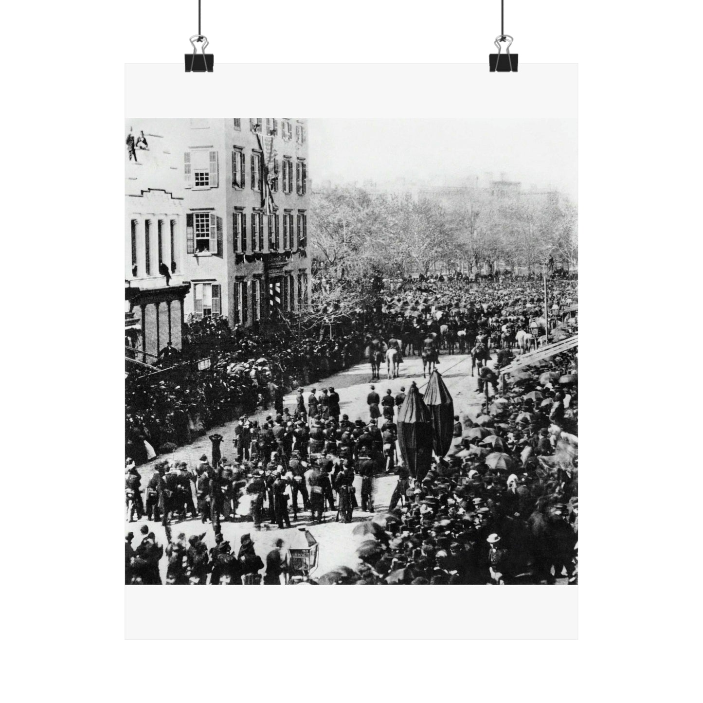 Lincoln Funeral Procession Roosevelt Mansion Broadway High Quality Matte Wall Art Poster for Home, Office, Classroom